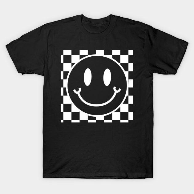 White Preppy Smiley Face T-Shirt by Taylor Thompson Art